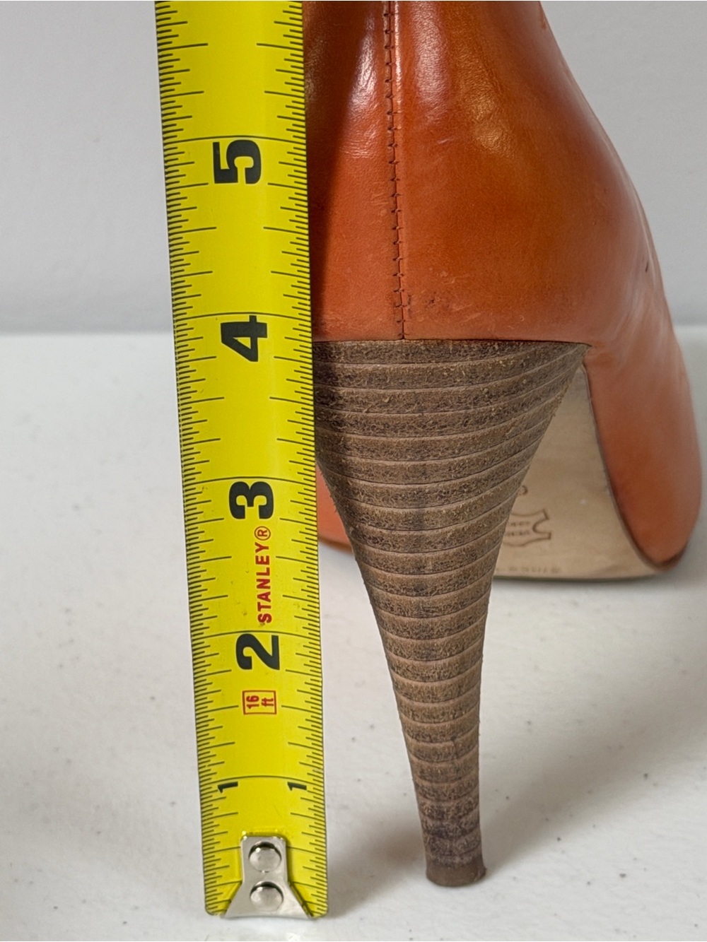 Via Spiga Orange Peep-toe Pumps With Platform Heel Size 6.5 Made In Italy - Picture 10 of 11